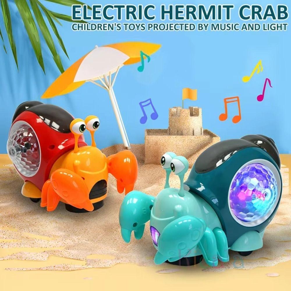 Plastic LED Light Crab Walking Toys With Music Crawling Crab Sensory Toy Kids