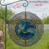 Stained Glass Dragon Wind Chime Outdoor Decor 10 Inch Rotating Metal Garden Art Handmade Asian Style Patio Hanging Ornament Gift for Home