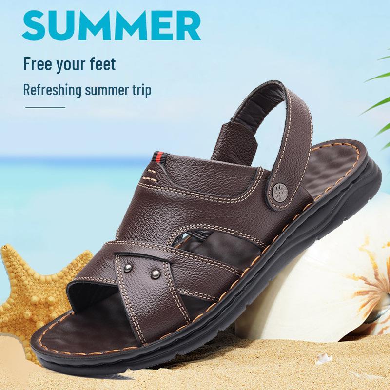 2025 Herren Sandalen mit dicker Sohle für Freizeit und Strand - Sommer Outdoor Schuhe für Mittelalte & Ältere