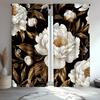 Bohemian Floral Botanical Curtains Retro Flower Leaf Pattern Bedroom Living Room Windows Light Blocking Set Of 2 Made Polyester Decor