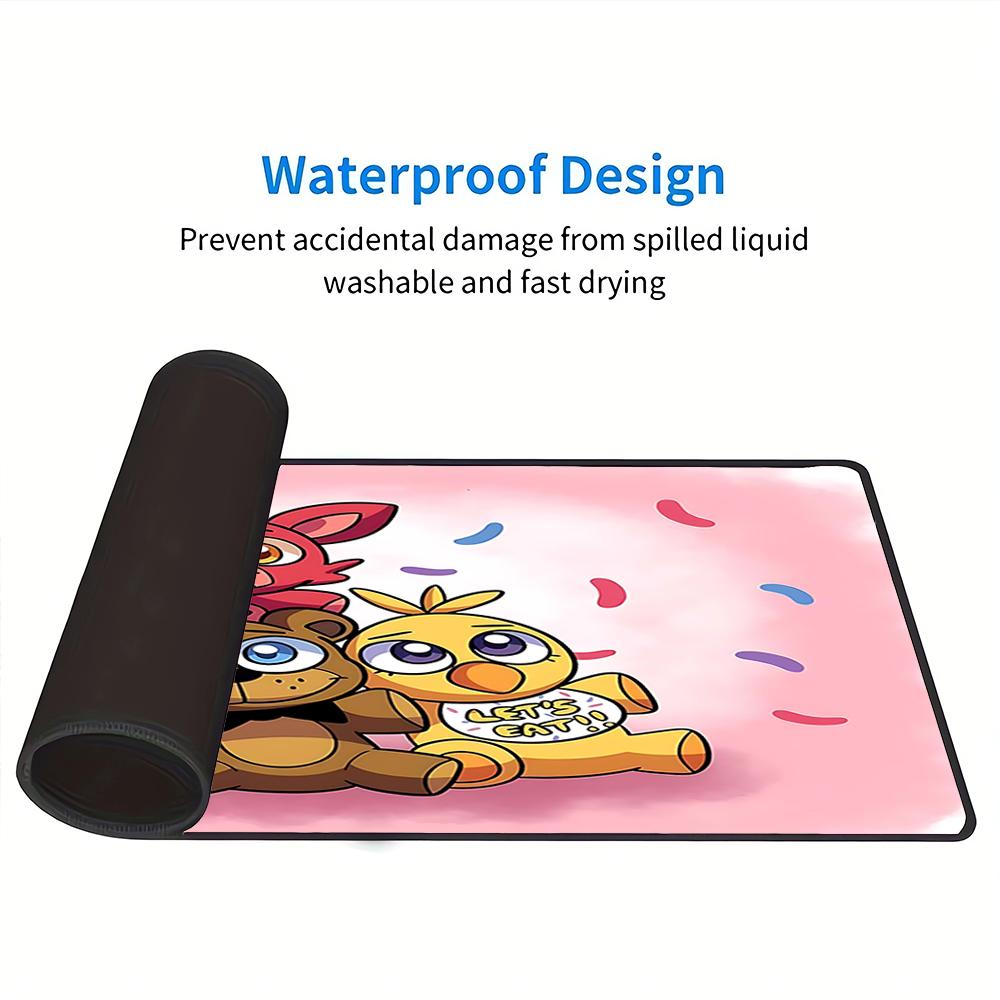 Fnaf Party Time Large Gaming Mouse Pad Nonslip Rubber Base Waterproof Desk Mat For Office Pc Laptop