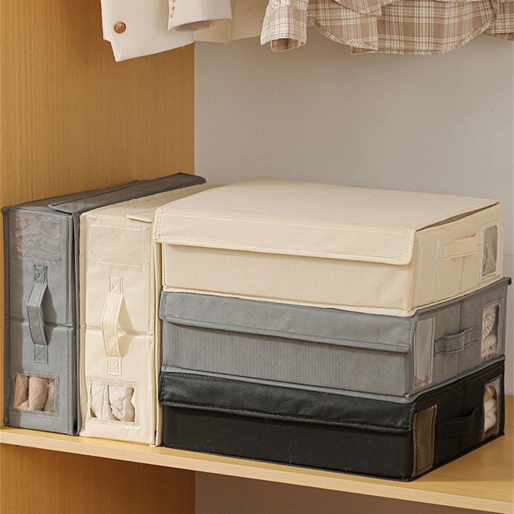 Foldable Bedding Organizers Box Zippered Storage Bin Accessory for Bed Sheets and Blankets in Nonwovens Fabric