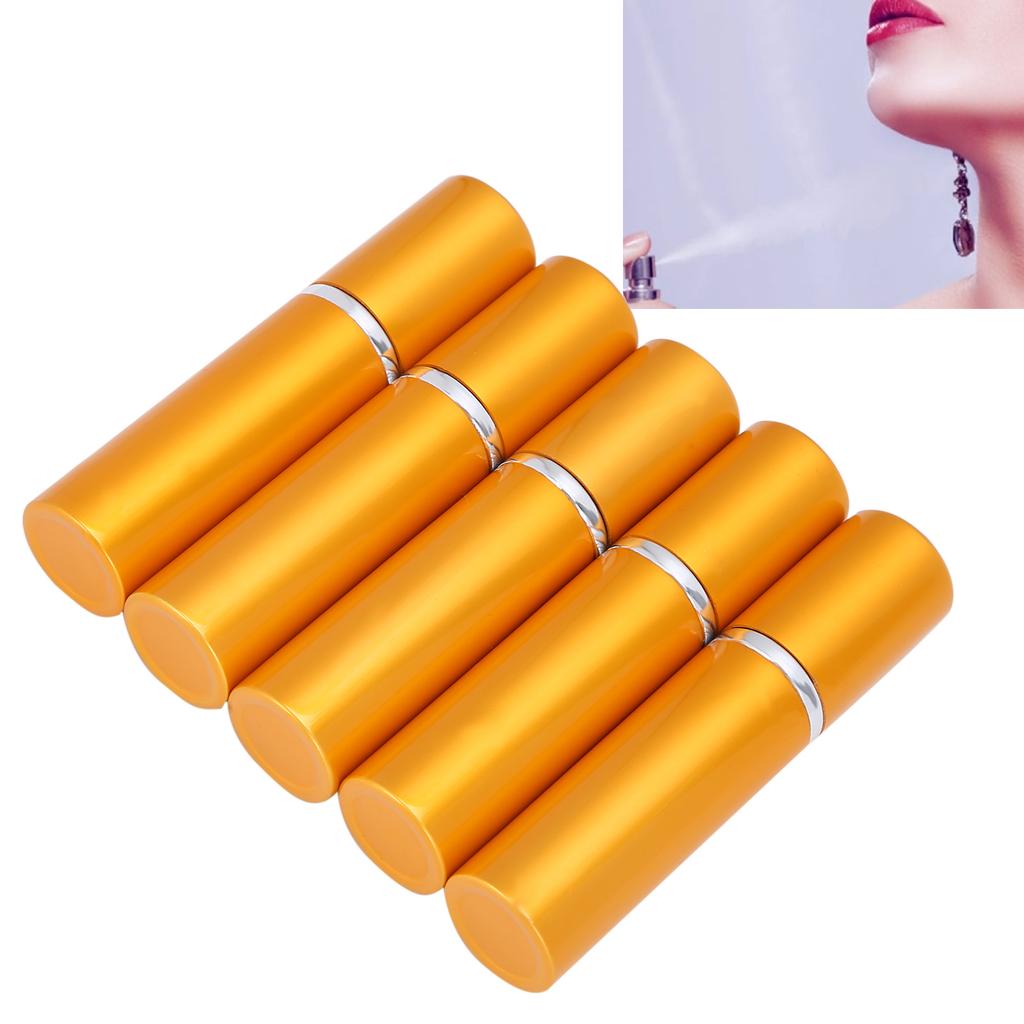 Aluminum Refillable Perfume Spray Bottle Portable Empty Perfume Atomizer 5ml x 5pcs
