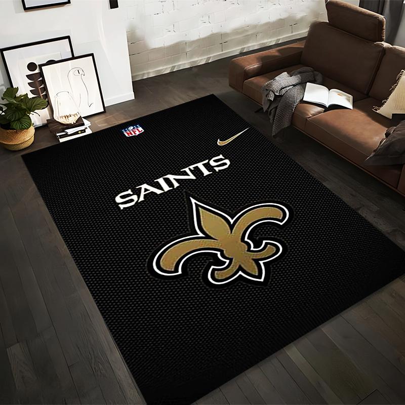 New Orleans Saints Logo Design Rug Non-slip Rug Suitable for Living Room and Bedroom Sofas