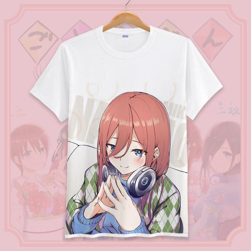 Vintage Washed The Quintessential Quintuplets Nakano Quintuplets Rom Com Anime Graphic T-shirt Men Printed Tee Summer Fashion Clothing Tops Streetwear