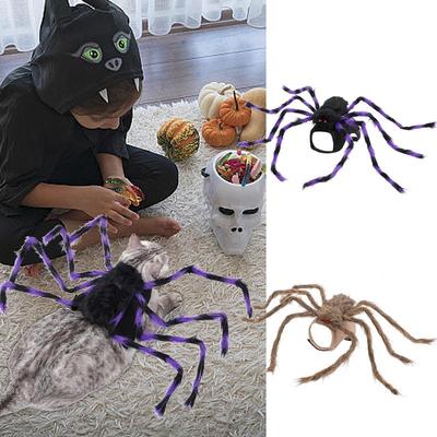 Dog Halloween Costumes Spider Furry Giant Simulation Spider Pets Outfits Adjustable Halloween Pet Costume For Dogs And Cat Dress