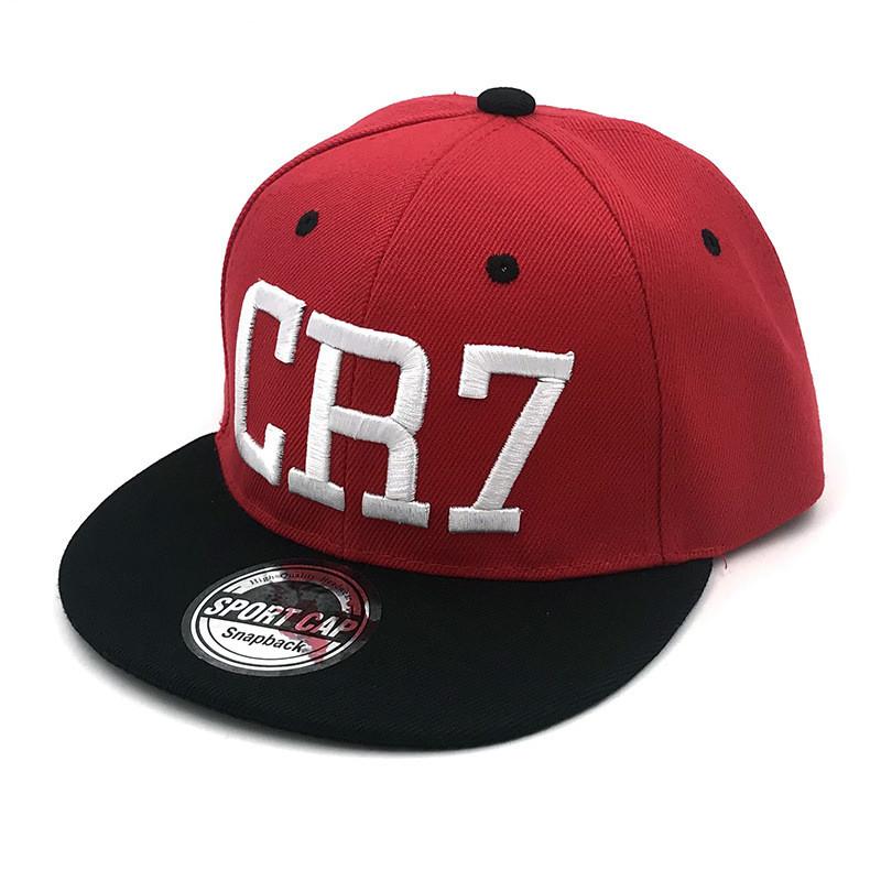 Kids Baseball Cap With Cr7 Messi Embroidered Adjustable Summer Streetwear For Children Red Black