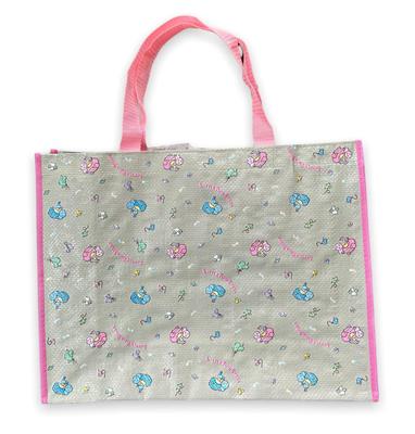 Sanrio Little Twin Stars Cute Tote Bag Shopping Bag Kitchen Reusable Grocery Bag H X L X M 11.8" 15.8" 5.5" W, Black, Red. ,