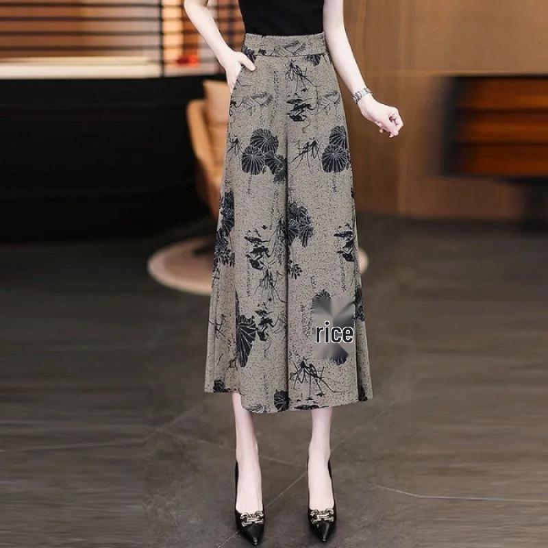 Plus Size Women s High-End Chinese Style Skort Pants – Summer Casual Loose Slimming Design XXL