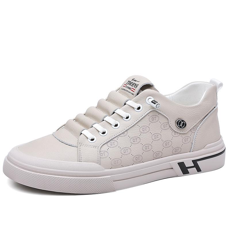 

Мужская обувь 2025 года, новые высококачественные повседневные кожаные туфли из мягкой кожи, мягкая подошва, мягкая поверхность, белые туфли, трендовая обувь для занятий спортом на открытом воздухе 44