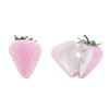 Flocking Plastic Strawberry Ring Box Gift Boxes Romantic Organizer Wedding Jewelry Display Case Red Pink Engagement Ring Case