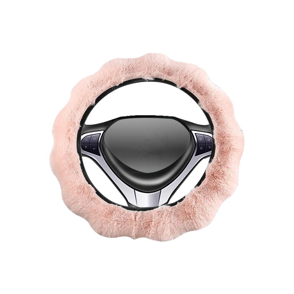 Plush Fleece Steering Wheel Cover Stuffed Steering Wheel Wrap Soft Elastic Car Steering Wheel Handle Cover Winter Warm Supplies