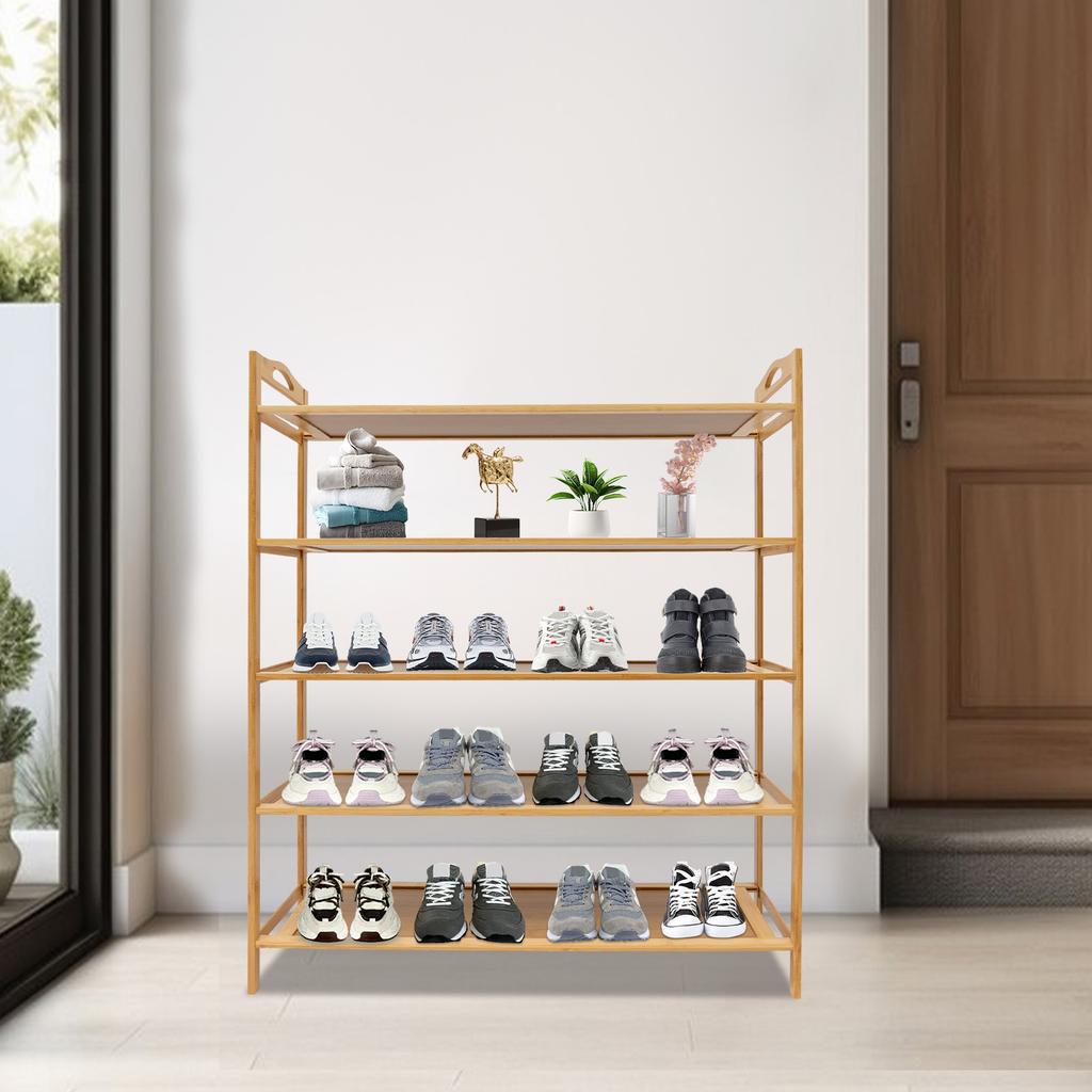 Bymaocar 5-tier Modern Shoe Storage Rack Free Standing Large Capacity Shoes Shelf Organizer For Storing Shoes, Trainers, Sandals
