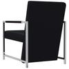 Black PU Leather Armchair with Chrome Legs