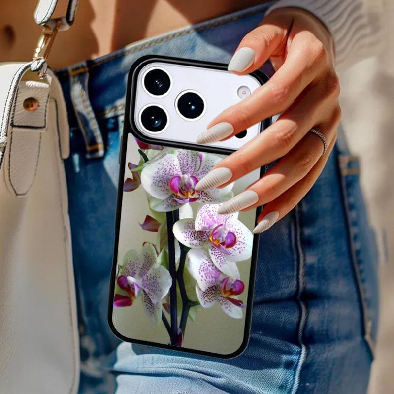 Orchid Flowers Colorful Phone Case For iPhone 17 Air 14 15 13 12 Max Cover For Apple 16e 11 Pro Max Plus Coque