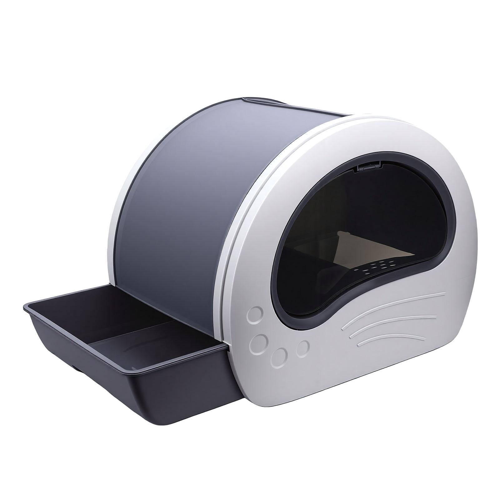 Cat Litter Box Large Capacity Transparent Window Fully Enclosed Drawer Kitty Litter Box for Home