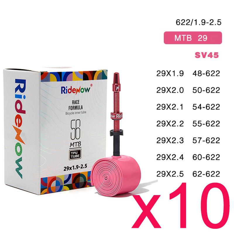 RideNow Tpu Inner Tube Metal Nozzle Gravel 45g MTB 29inch 56g Removable Valve Cores External Thread Tube with 1pc Tire lever