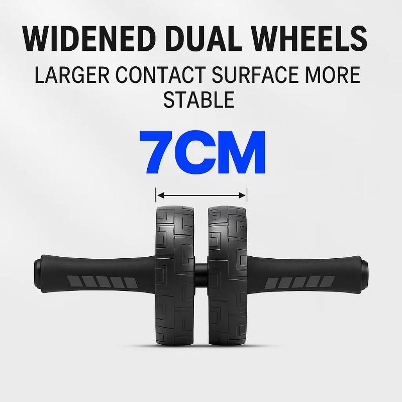 Double Round Abdominal Exercise Wheel, Including Kneeling Pad, Home Fitness Equipment for Core Abdominal Training, for Gift