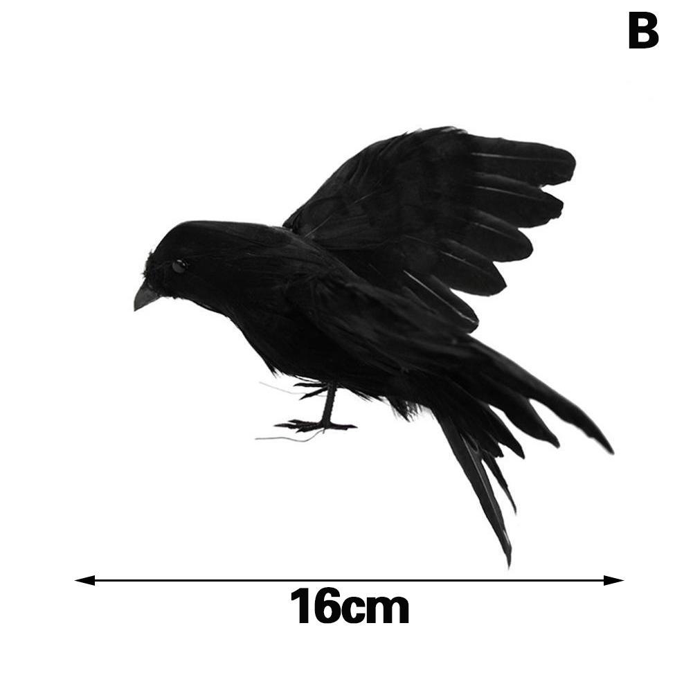 Nuovi Uccelli Finti di Alta Gamma Decorazioni Uccelli di Halloween Oggetti di Scena di Halloween Statua di Corvi Piumati Corvo Nero Morto Esca Per Halloween