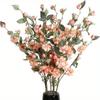 6 Pcs 90cm Artificial Camellia Flower with Long Stem Silk Blossom Fake Flower Branches for Home Wedding Arrangement Party Table Centerpiece Decoration