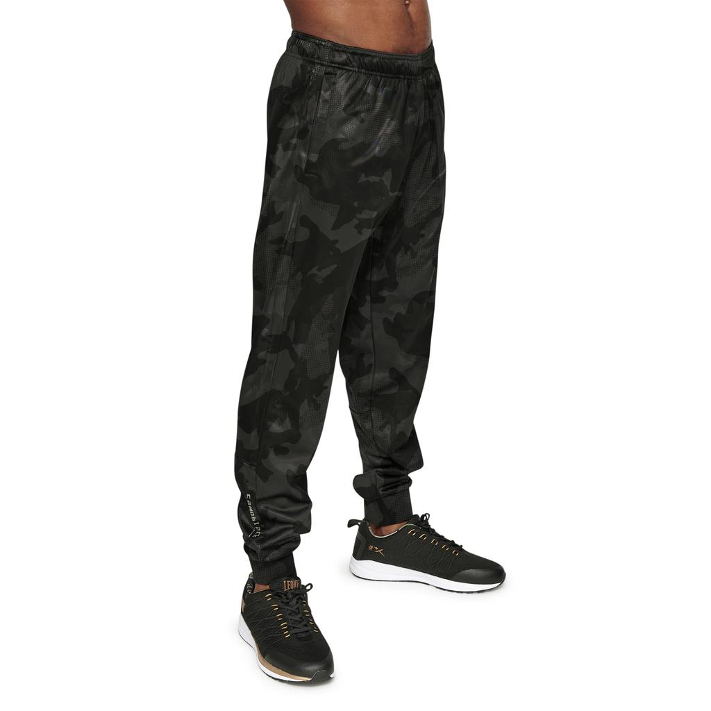 Leone 1947 Hose Camo Schwarz Sport Training Slim mit Leichtgewicht Größe AB307 Hose, Unisex, Passform, Taschen, Polyester, XXL, Schwarz, [Authentisch]