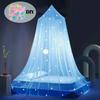 Glow in The Dark Star Bed Canopy Mosquito Net for Double Bed Princess Dome Tent Girls Room Decor Ceiling Hanging Fly Screen