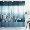 Cityscape Shower Curtain, Modern Skyscraper Skyline Famous Building Bathroom Curtain Waterproof Fabric Shower Curtain With Hooks