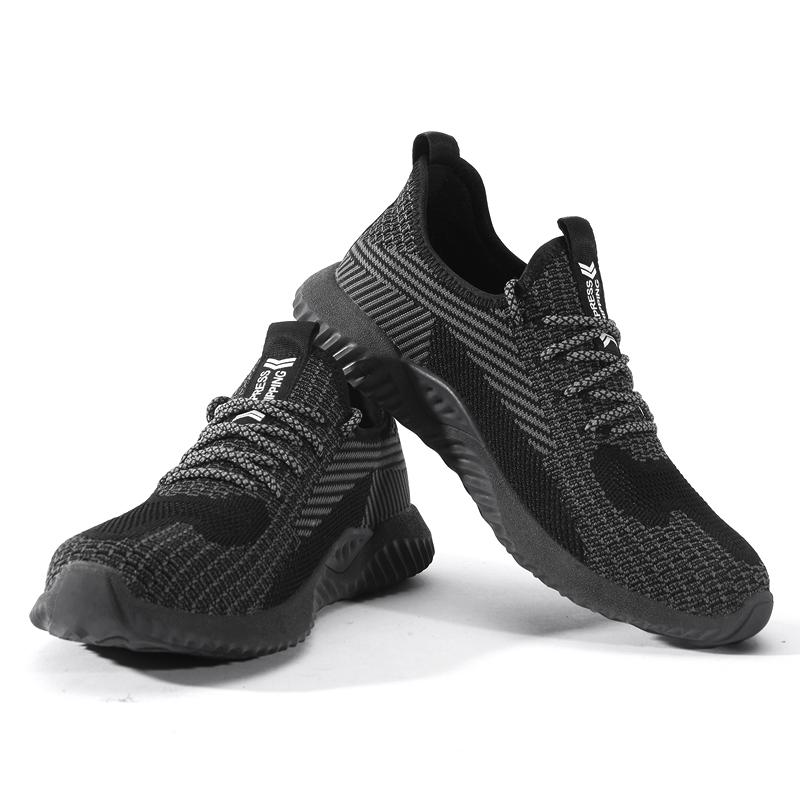 Holfredterse Men Steel Toe  Shoes Lightweight Anti-Static Breathable Anti-Smashing Protective Anti-Puncture Work Boots 605