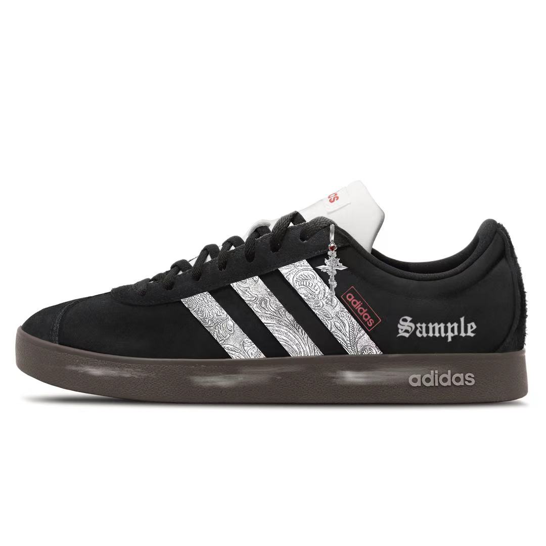 

Adidas VL COURT 2.0 Black Silver Warrior Abrasion Resistant, Balanced, Lightweight, And Breathable Low top HQ1801(Team404-) 42