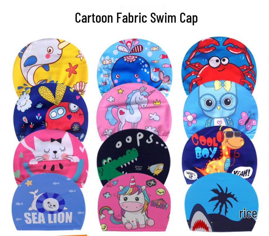 Söta tecknade badmössor för barn med öronproppar - Lös passform för pojkar och flickor