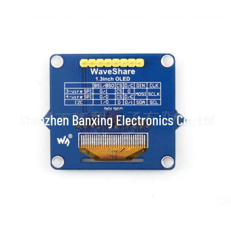 1.3" Blue OLED Display with Straight Pin Plug
