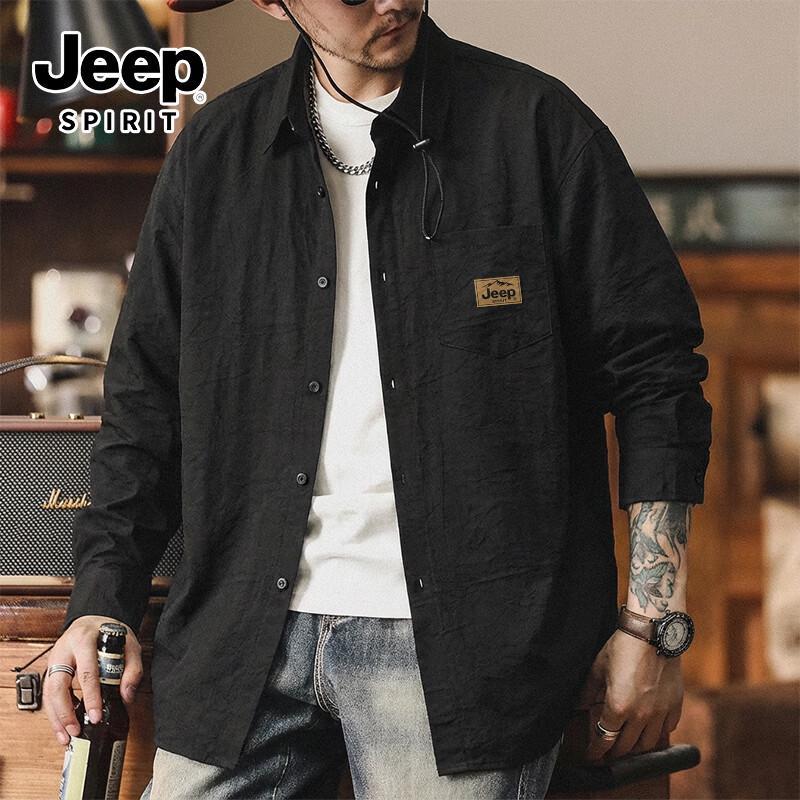 

JEEP SPIRIT Men s Wrinkle-Resistant Long Sleeve Button-Up Shirt