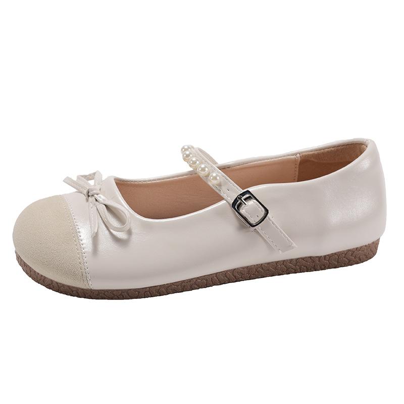 Silver French round head light mouth flat sole shoes women's 2025 new autumn height increase versatile retro Mary Jane shoes
