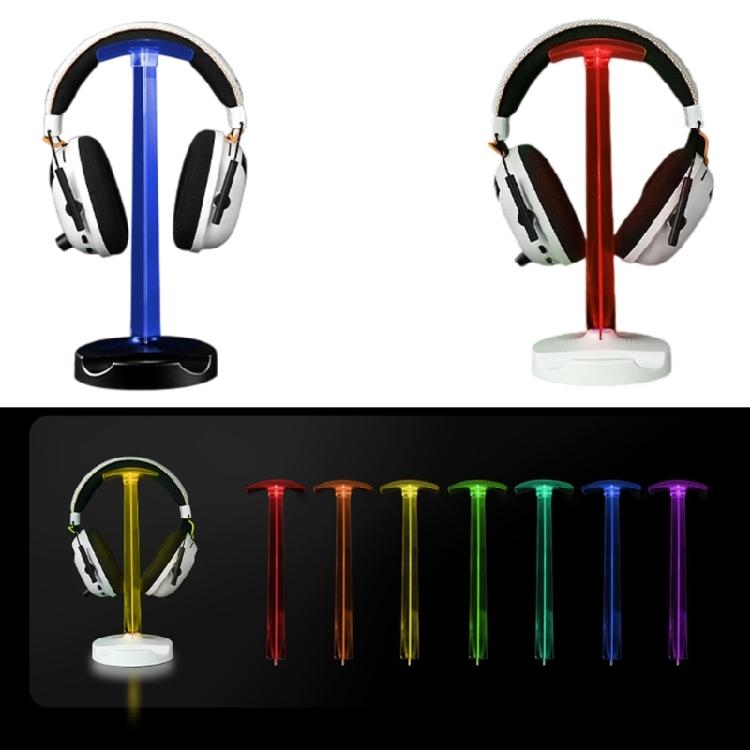 Transparent Illuminated Earphone Holder Display Stand Music Gaming Headsets Hanger For Organized Workspaces