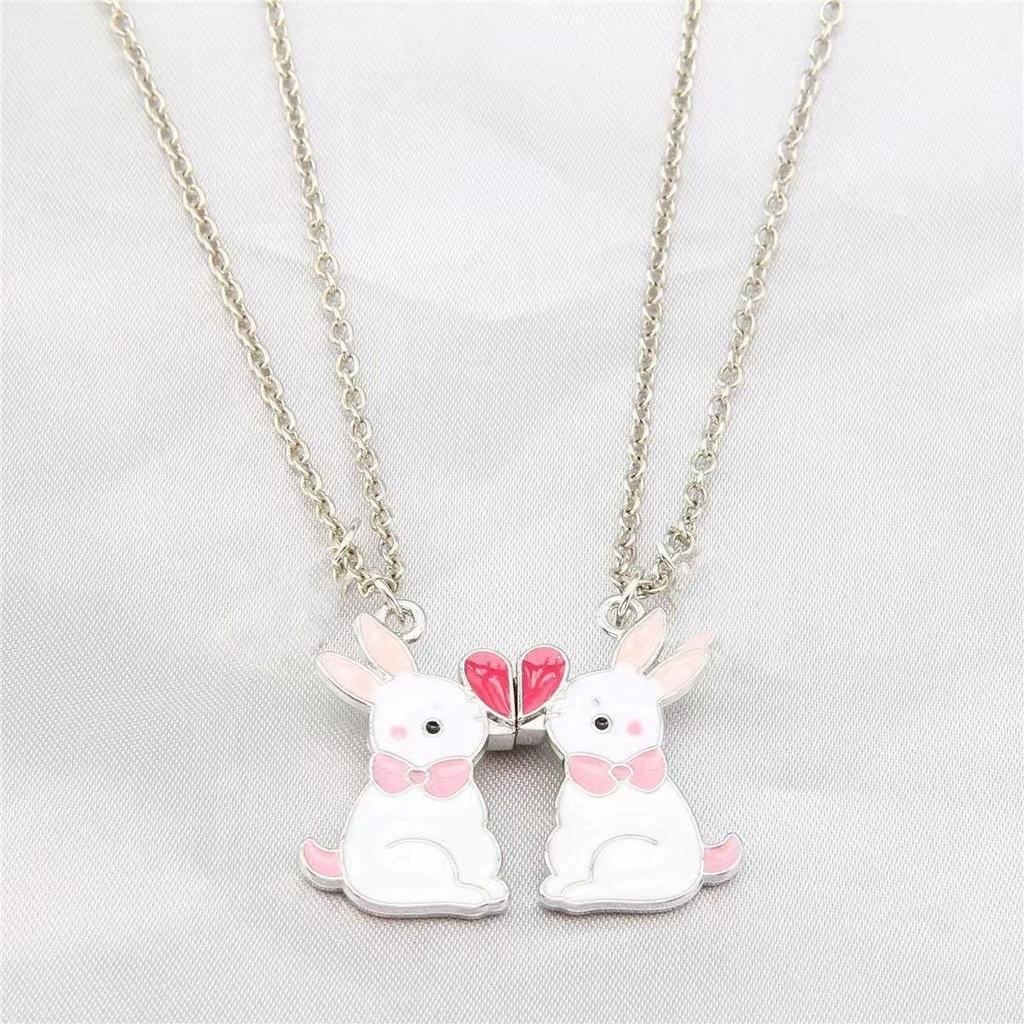 Hot-selling good friend series necklace fashion alloy magnetic love pendant girlfriend set gift