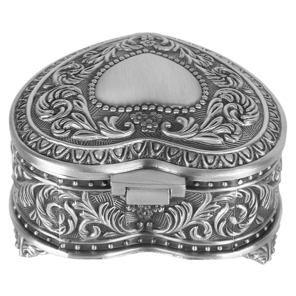 Kovová šperkovnice ve tvaru srdce Slitina Vintage krabička na drobnosti ve tvaru srdce Lehká krabička na drobnosti ve tvaru srdce pro brože, prsteny, náušnice