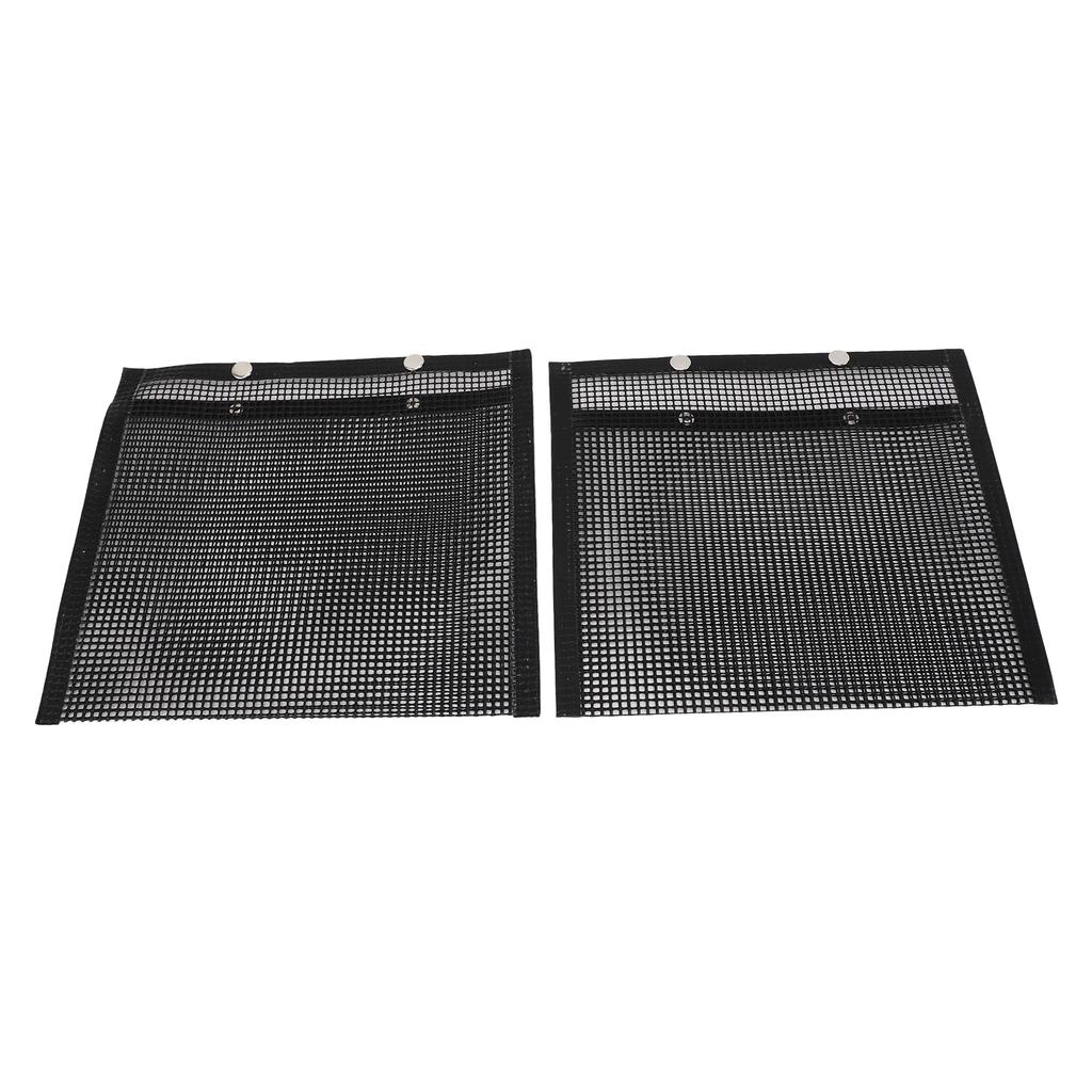 2 Pieces Barbecue Mesh Grilling Bags, Reusable Heat Resistant Fiberglass Grilling Pouches with Non-Stick, for Picnic Barbecues