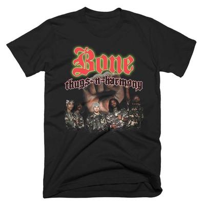 NOWA Koszulka Bawełniana Czarna Zespół Bone Thugs N Harmony 1997 Art of War Tour UR620 Koszulka Unisex
