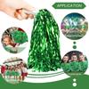 Pack of 24 Green Metallic Cheerleading Pompoms for Kids with Baton Handle for Sports Games and Dance Parties