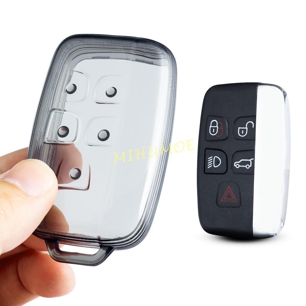 Black Transparent Car Key Fob Case Cover Holder Keychain For Land Range Rover Sport Evoque Velar Discovery 4 LR4 Jaguar XE XF XJ