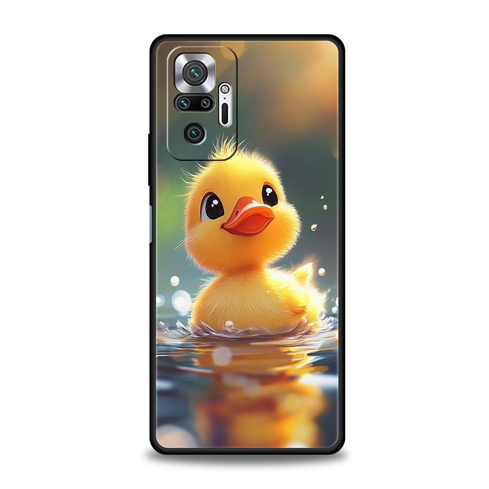 Cartoon Duck Phone Case Cover for Redmi 14C 10C Note 15 14 13 12 10 11 K40 Pro Plus 5G Shockproof Soft TPU Shell Fundas Capas