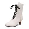 Fashion 2026 New Lace Up Ladies High Heel Shoes Strange Steampunk Boot Victorian Ankle Boots Women Pointed Toe Thick Soled Short Boots
