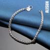 925 Sterling Silver 4mm Box Chain Bracelet Fashionable Wedding Jewelry