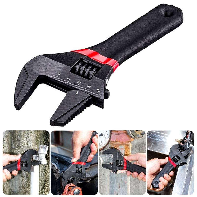 Sturdy Alloy Steel Plumbing Wrench With Large Opening Short Handle Spanner For Efficient Bathroom Installation Tasks