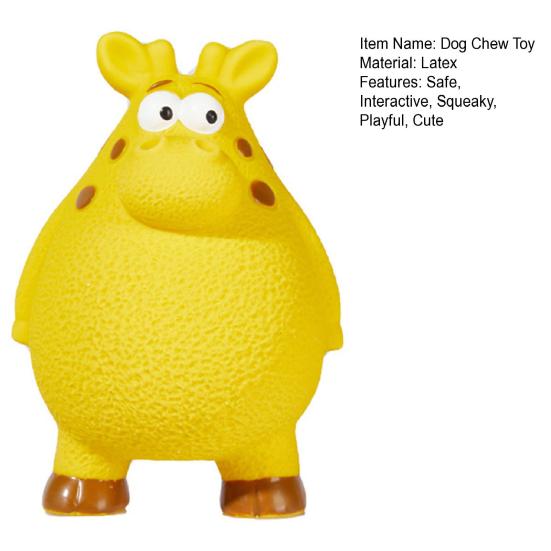 Squeaky Dog Chew Toy for Small Medium Large Dogs Cartoon Animal Design Interactive Latex Dog Toy for Anxiety Relief Teeth Cleaning