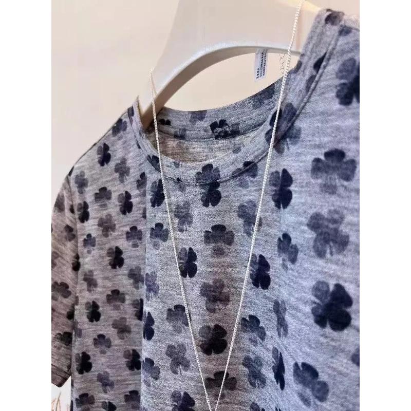 Sommer Neues Koreanisches Modebedrucktes Kurzarm-T-Shirt Damen Locker Vielseitiges Oberteil