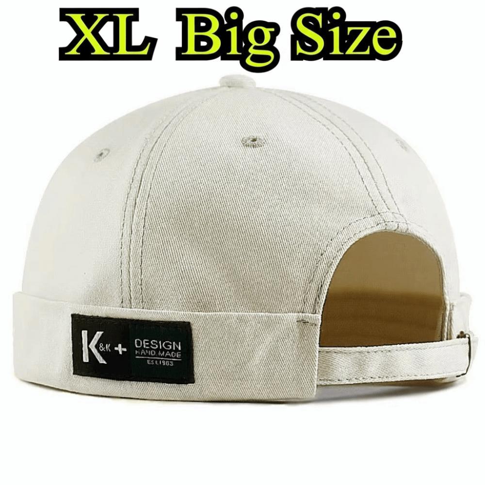 XL 62 Cap Big Head Hat Without Visor Docker Brimless Hats Vintage Beanie Hat for Men Women
