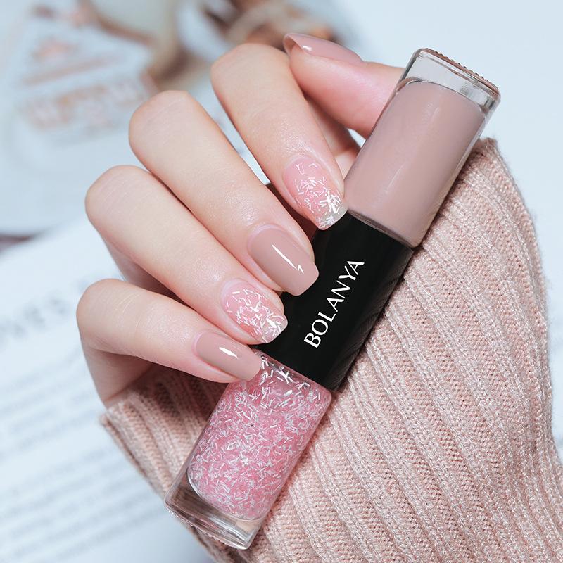 2-in-1-Nagellack mit zwei Enden, auf Ölbasis, schnelltrocknend, keine UV-Lampe erforderlich, lang anhaltender, splitterfester Nagellack