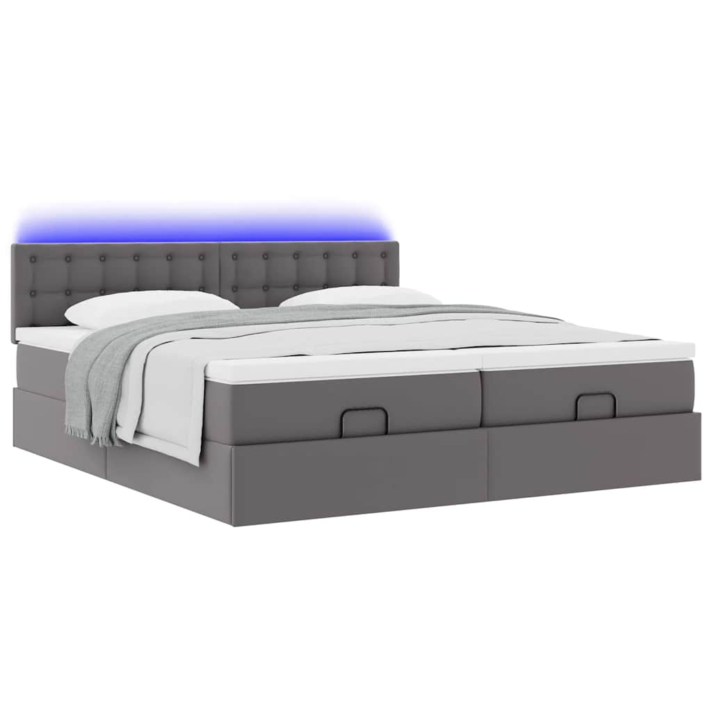 Ottoman Bed with Mattress Light Grey 90x190 cm Velvet