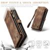 For Samsung Galaxy Case Leather Material with Large Hidden Card Slots and Shockproof Protection, 2-in-1 Design, Zipper Closure